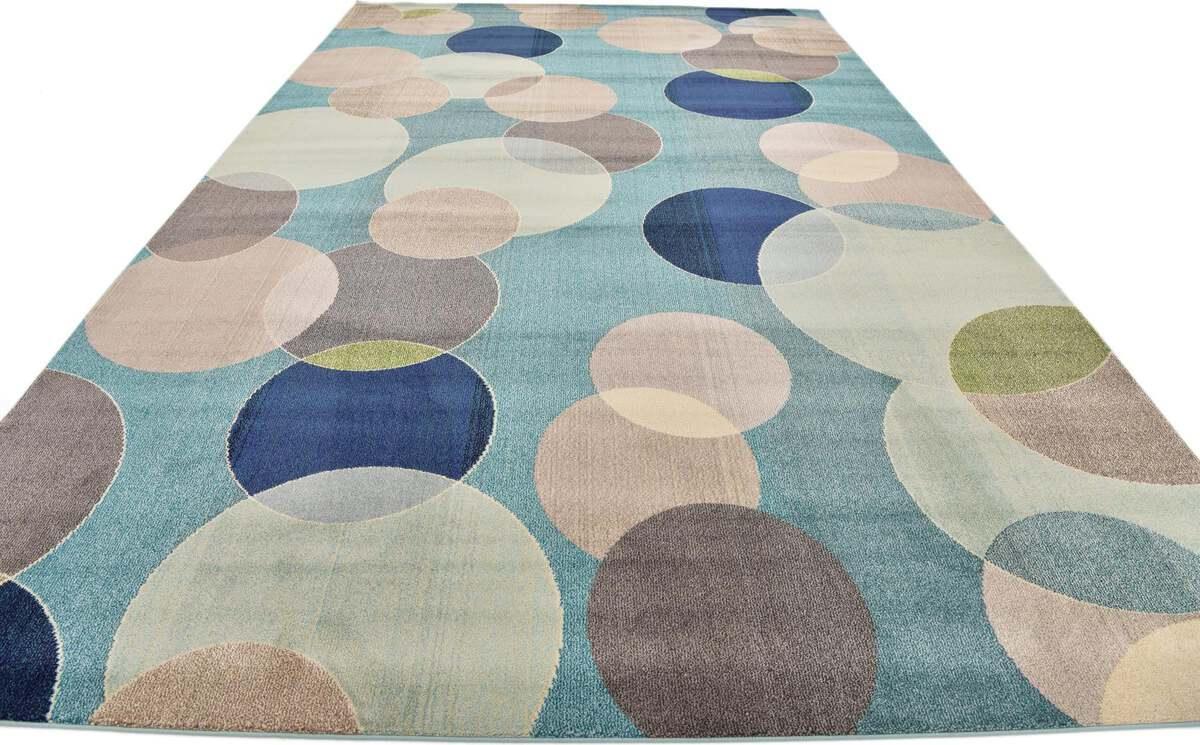 Unique Loom Indoor Rugs - Chromatic Coastal Palace Rectangular Rug Blue
