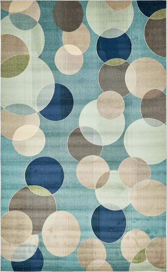 Unique Loom Indoor Rugs - Chromatic Coastal Palace Rectangular Rug Blue