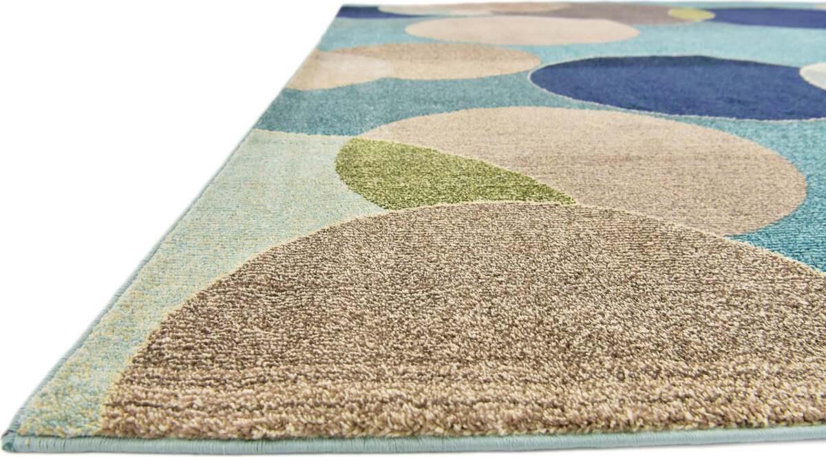 Unique Loom Indoor Rugs - Chromatic Coastal Palace Rectangular Rug Blue