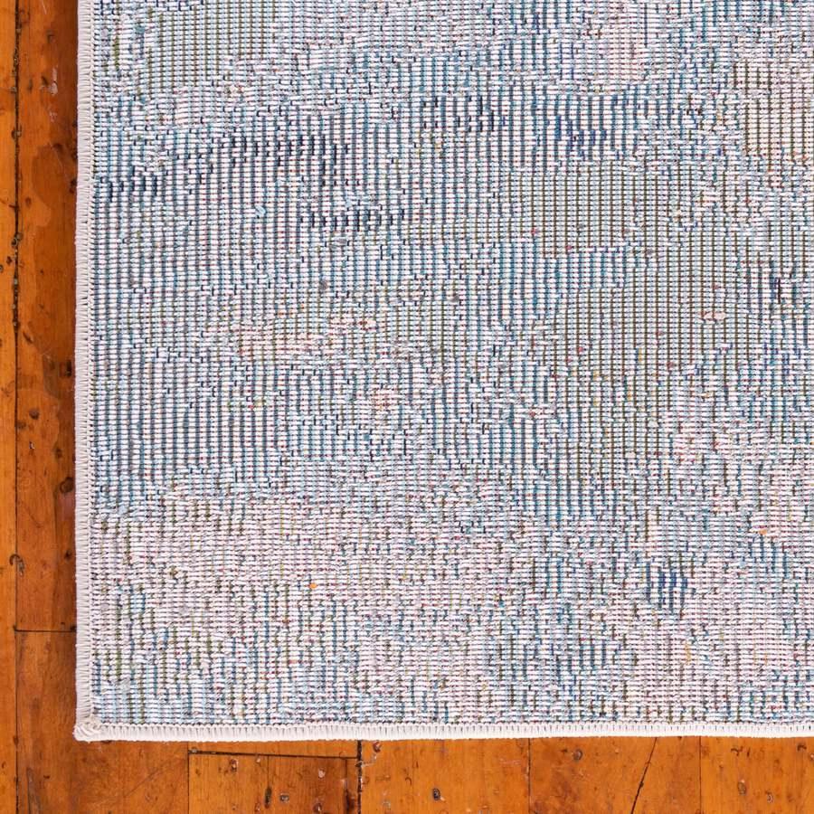 Unique Loom Indoor Rugs - Chromatic Coastal Palace Rectangular Rug Light Blue