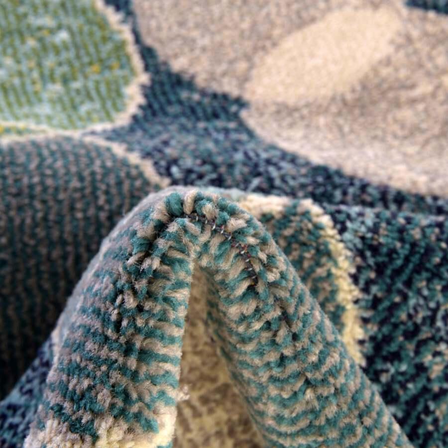 Unique Loom Indoor Rugs - Chromatic Coastal Palace Rectangular Rug Navy Blue