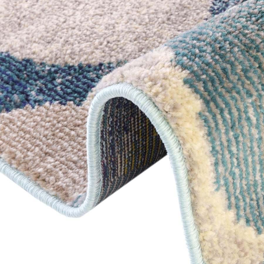 Unique Loom Indoor Rugs - Chromatic Coastal Palace Rectangular Rug Navy Blue