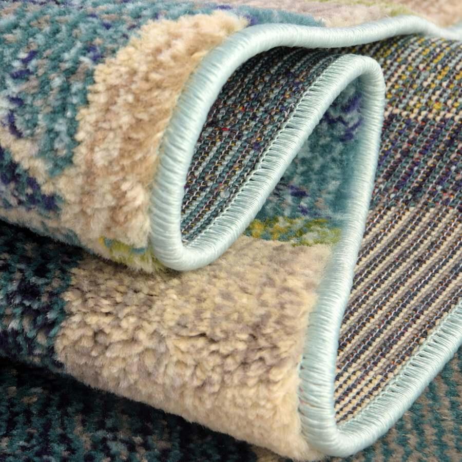 Unique Loom Indoor Rugs - Chromatic Coastal Palace Rectangular Rug Navy Blue