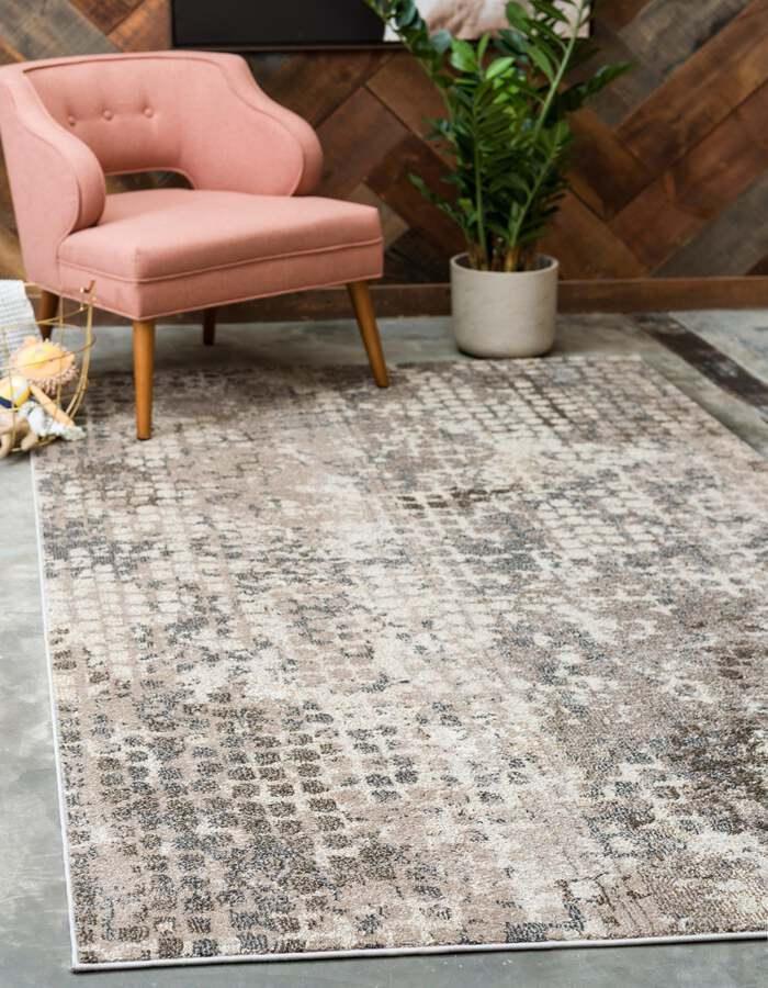 Unique Loom Indoor Rugs - Chromatic Contemporary Palace Rectangular Rug Gray