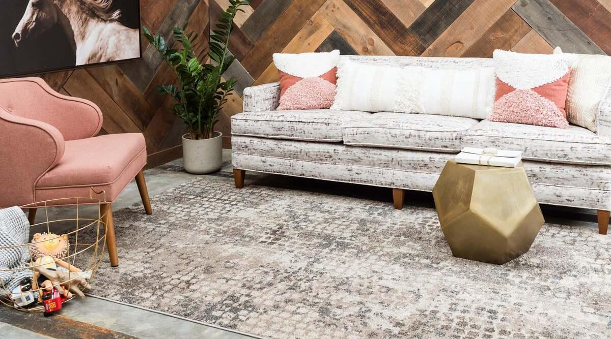 Unique Loom Indoor Rugs - Chromatic Contemporary Palace Rectangular Rug Gray