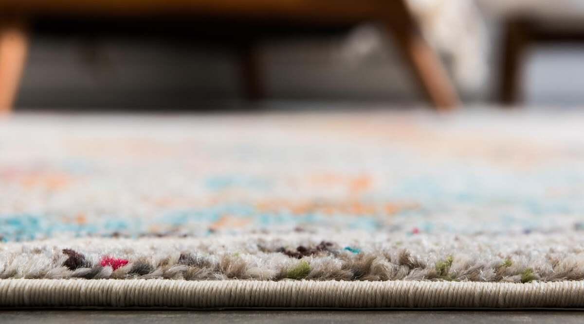 Unique Loom Indoor Rugs - Chromatic Geometric Palace Beige & Blue