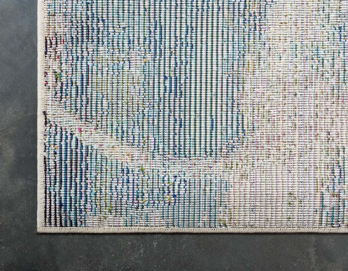 Unique Loom Indoor Rugs - Chromatic Geometric Palace Beige & Blue