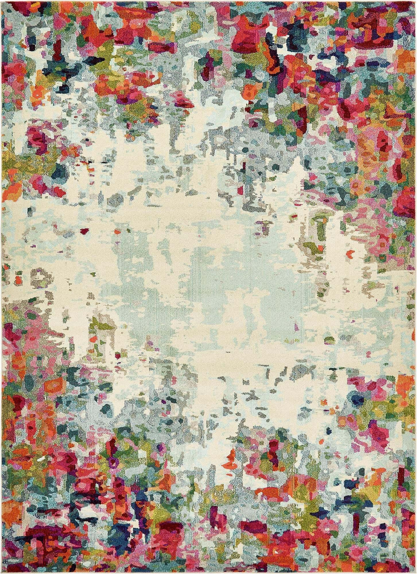 Unique Loom Indoor Rugs - Chromatic Rectangular 9x12 Rug Multi & Beige
