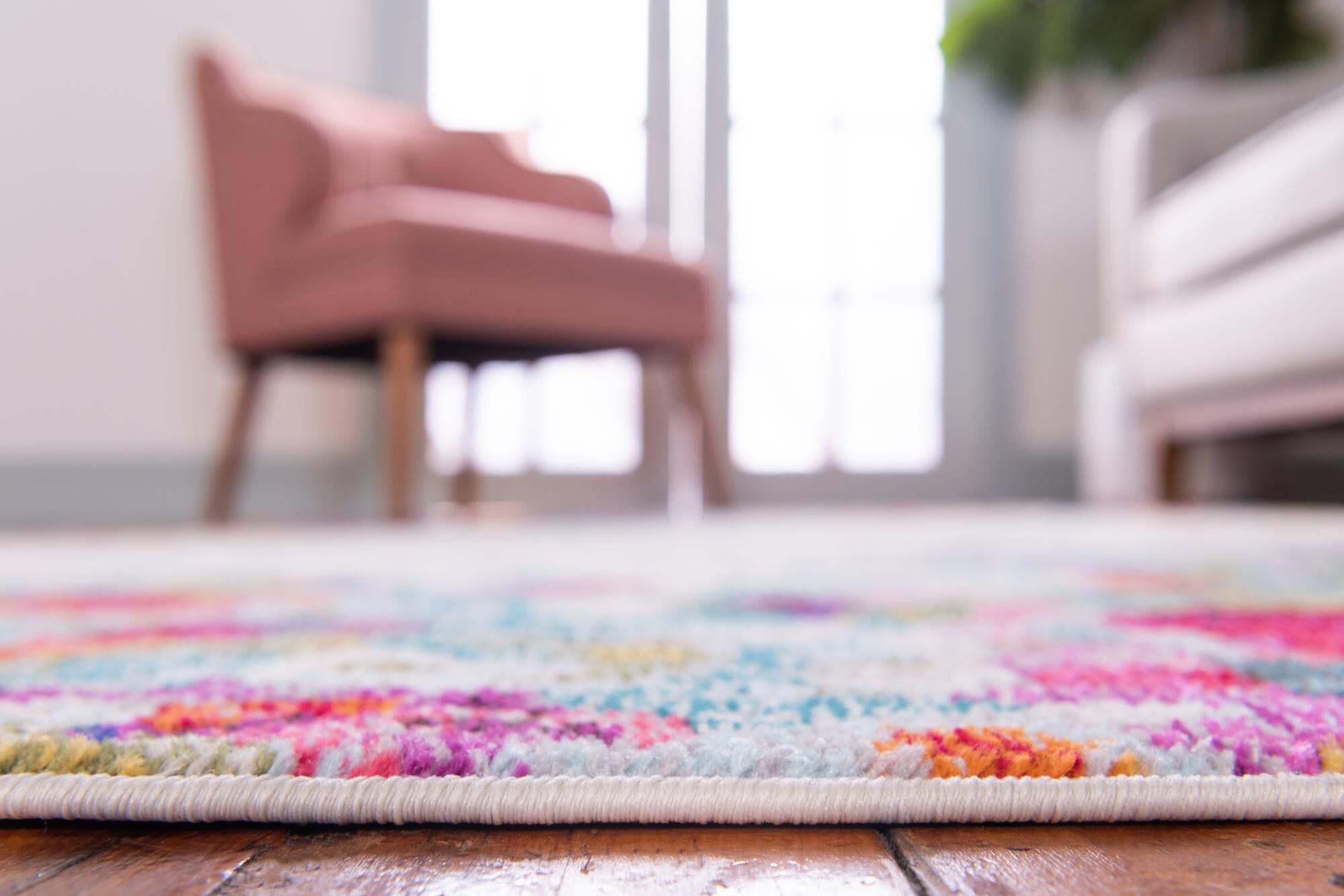 Unique Loom Indoor Rugs - Chromatic Rectangular 9x12 Rug Multi & Beige
