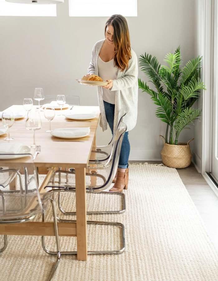 Unique Loom Indoor Rugs - Chunky Jute Beach/Nautical 8x10 Rectangular Rug Ivory