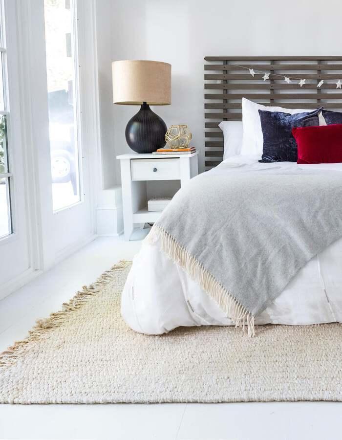 Unique Loom Indoor Rugs - Chunky Jute Beach/Nautical 8x10 Rectangular Rug Ivory