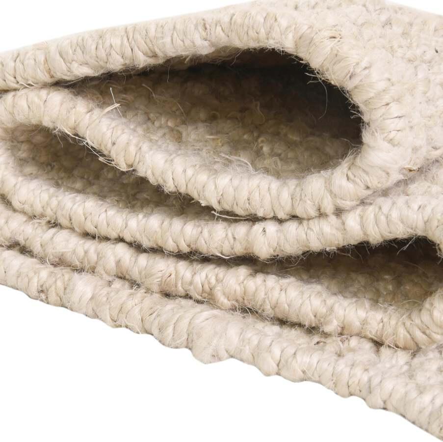 Unique Loom Indoor Rugs - Chunky Jute Beach/Nautical 8x10 Rectangular Rug Ivory
