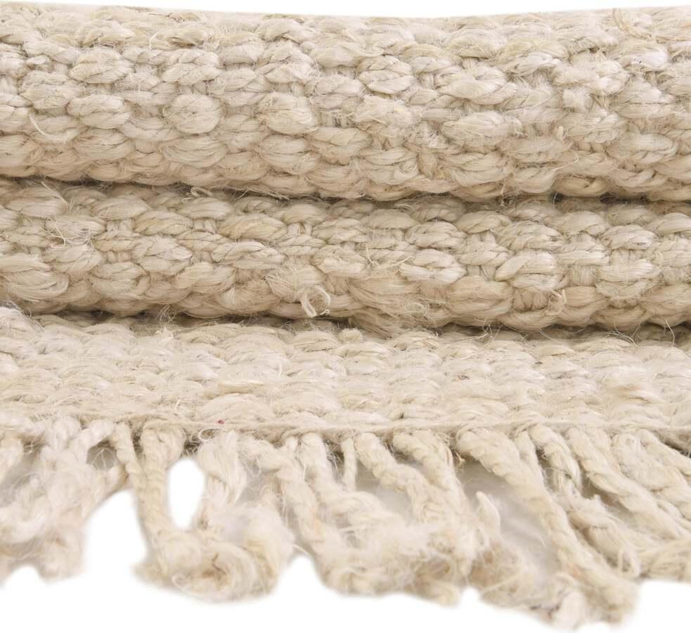 Unique Loom Indoor Rugs - Chunky Jute Beach/Nautical 8x10 Rectangular Rug Ivory