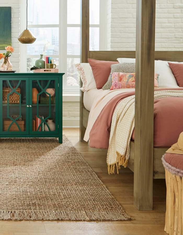 Unique Loom Indoor Rugs - Chunky Jute Beach/Nautical 8x10 Rectangular Rug Tan