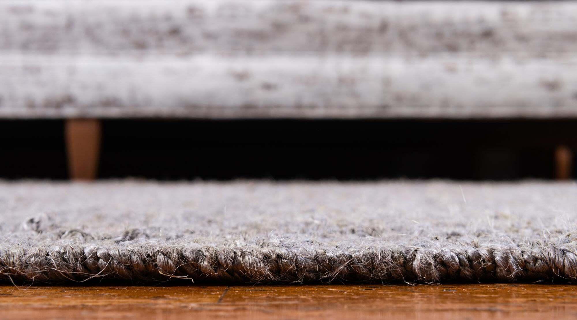 Unique Loom Indoor Rugs - Chunky Jute Solid Rectangular 8x10 Rug Gray