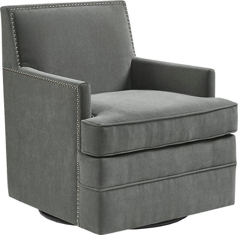 Olliix.com Accent Chairs - Circa Upholstered Swivel Chair Gray
