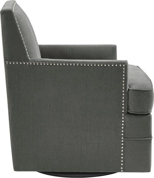 Olliix.com Accent Chairs - Circa Upholstered Swivel Chair Gray