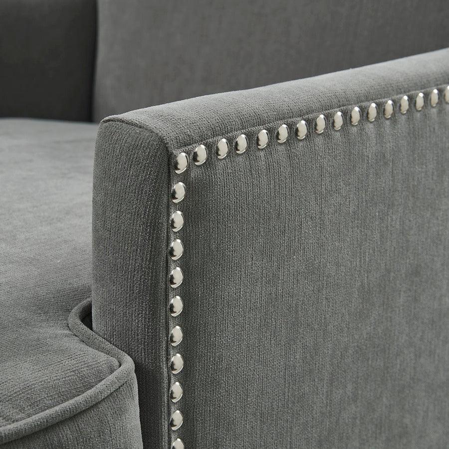 Olliix.com Accent Chairs - Circa Upholstered Swivel Chair Gray