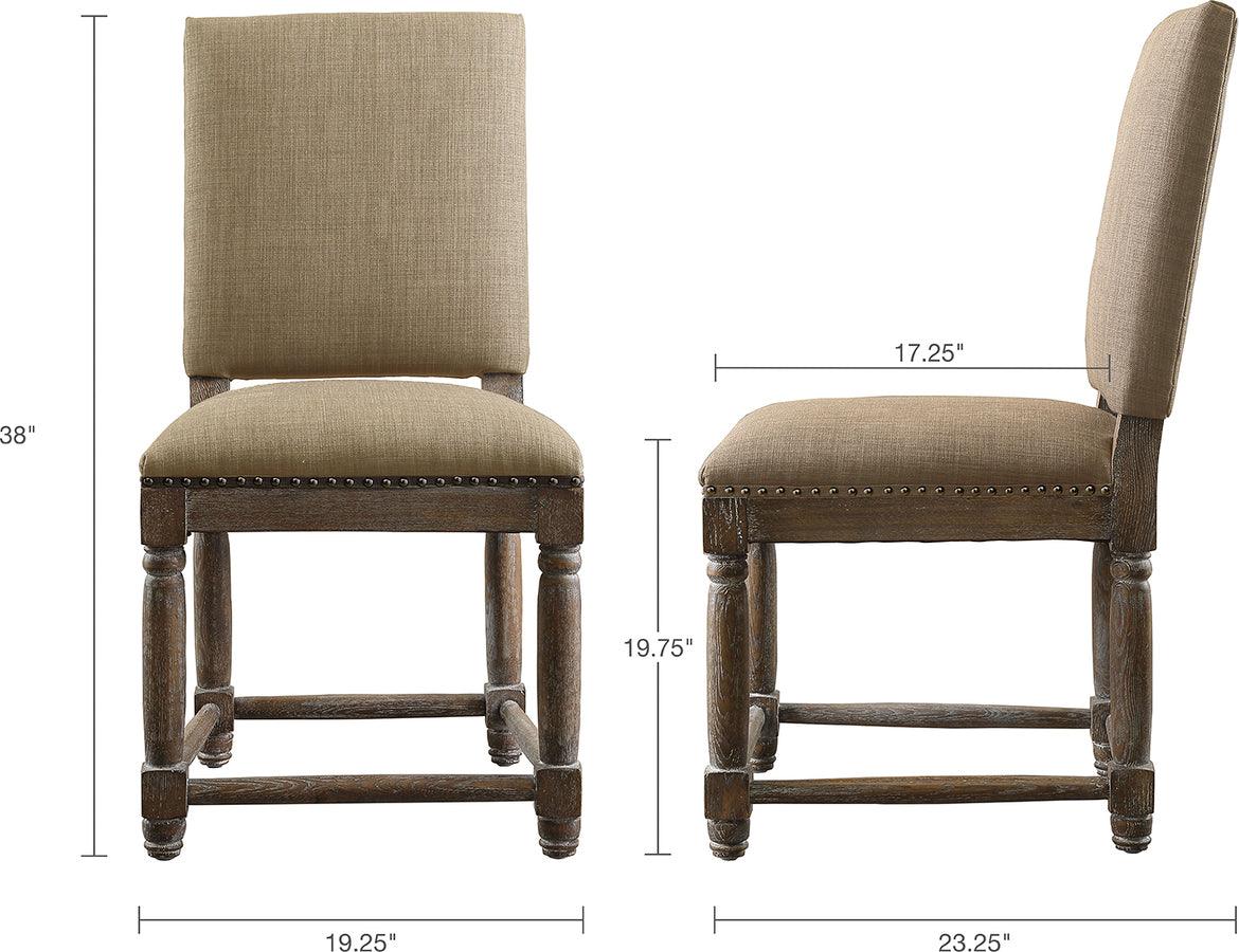 Olliix.com Dining Chairs - Cirque Industrial Dining Chair (Set of 2) 19.25W x 23.25D x 38H" Sand