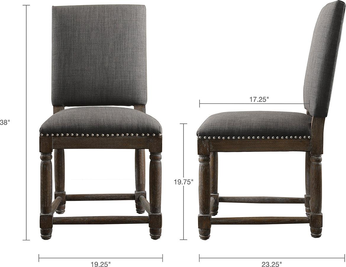 Olliix.com Dining Chairs - Cirque Industrial Dining Chair (Set of 2) 19.25Wx23.25Dx38H" Gray