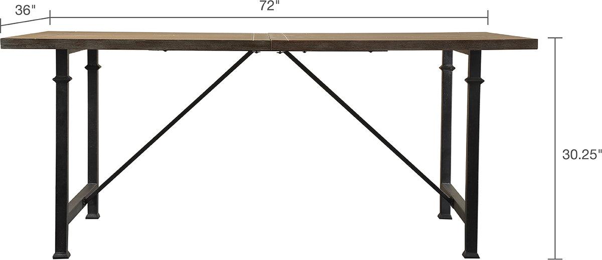 Olliix.com Dining Tables - Cirque Industrial Dining Table with Metal Legs 72W x 36D x 30.25H" Gray