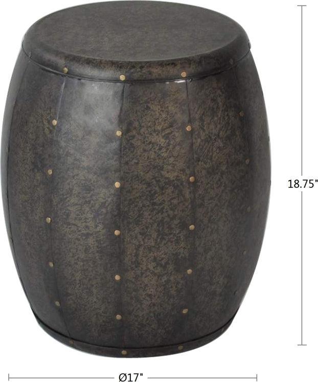 Olliix.com Side & End Tables - Cirque Metal Accent Drum Table Brown
