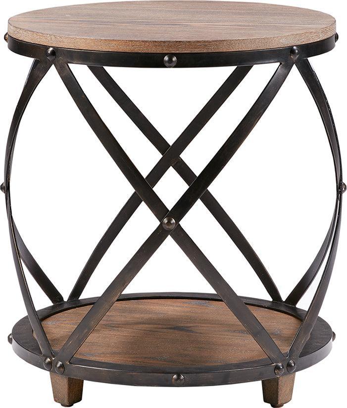 Olliix.com Side & End Tables - Cirque Traditional Bent Metal Accent Table DIA 18 x 20.25H" Antique Bronze