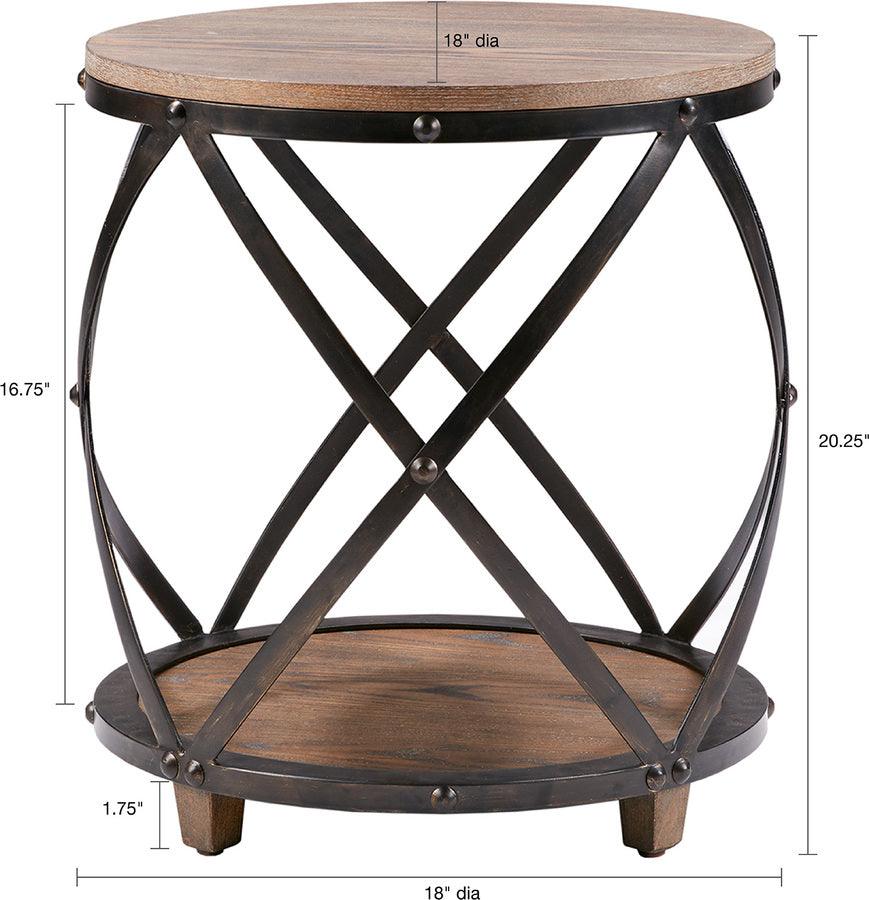 Olliix.com Side & End Tables - Cirque Traditional Bent Metal Accent Table DIA 18 x 20.25H" Antique Bronze