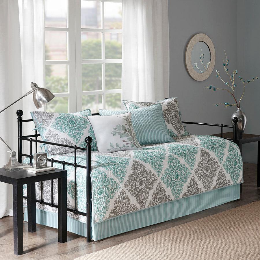 Olliix.com Comforters & Blankets - Claire Daybed 6 Piece Reversible Daybed Cover Set Aqua