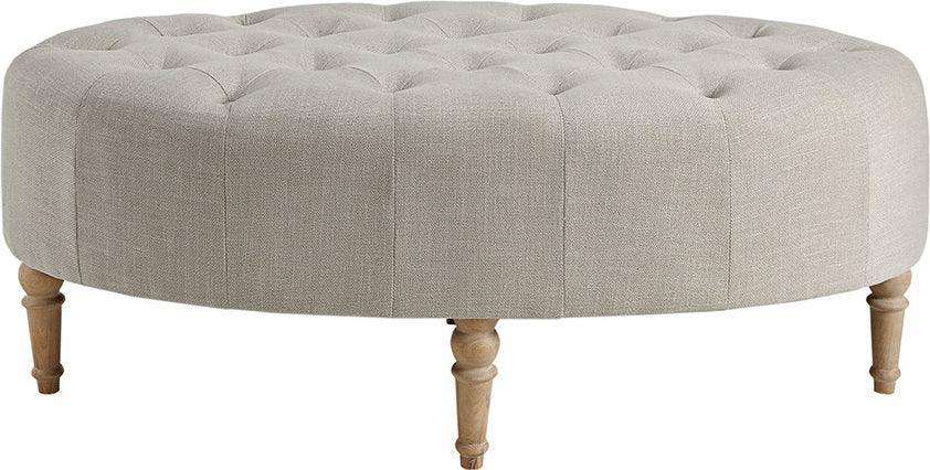 Olliix.com Ottomans & Stools - Clara Farm House Accent Ottoman 48"W x 26.75"D x 18.75"H Linen