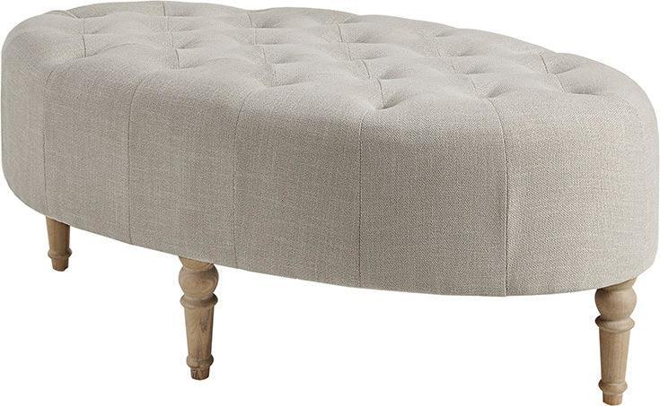Olliix.com Ottomans & Stools - Clara Farm House Accent Ottoman 48"W x 26.75"D x 18.75"H Linen
