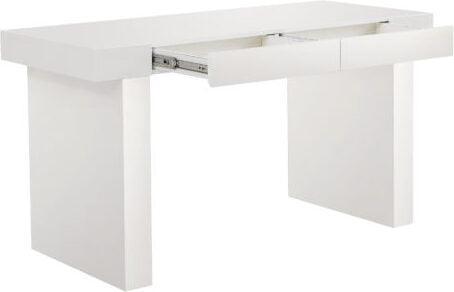 Tov Furniture Desks - Clara Glossy White Lacquer Desk
