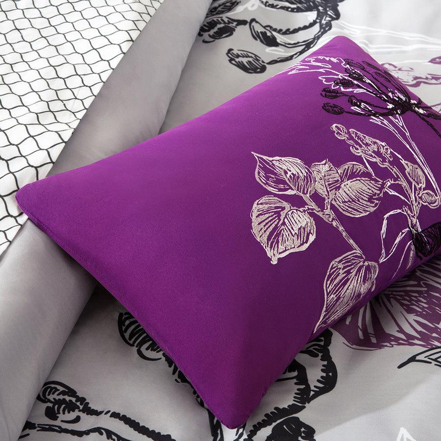 Olliix.com Comforters & Blankets - Claremont Complete Comforter and Cotton Sheet Set Purple Queen