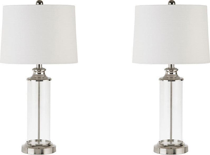 Olliix.com Table Lamps - Clarity Table Lamp Silver (Set of 2)