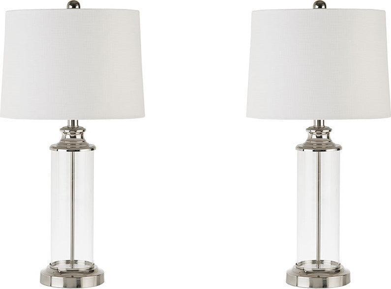 Olliix.com Table Lamps - Clarity Table Lamp Silver (Set of 2)