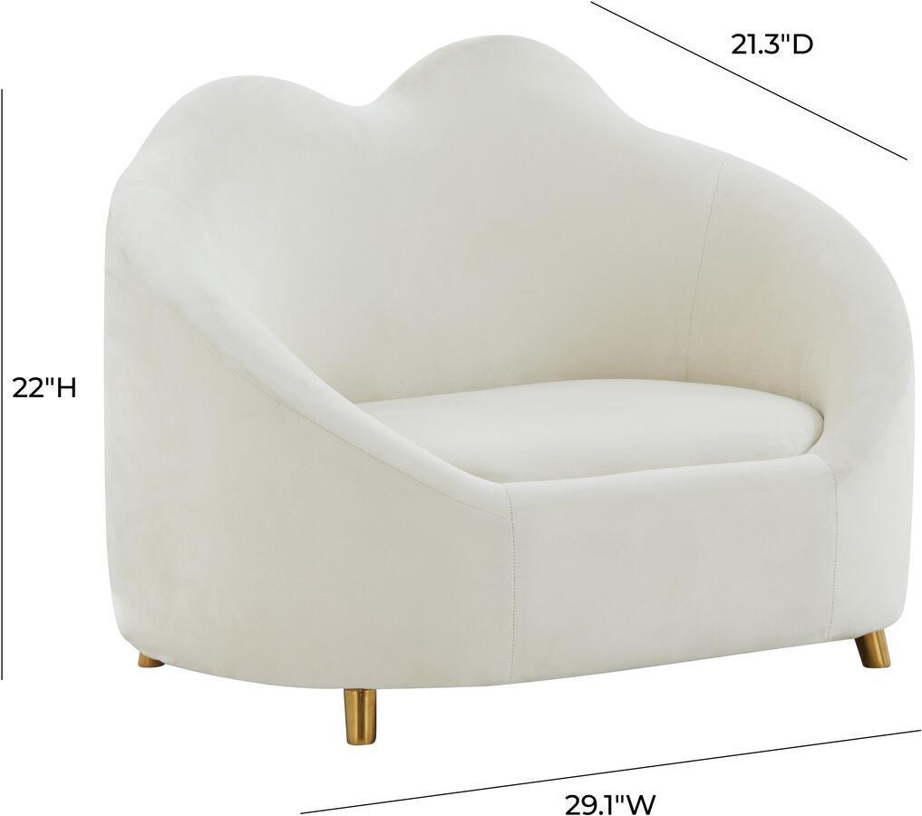 Tov Furniture Dog Beds - Cloud Cream Velvet Pet Bed
