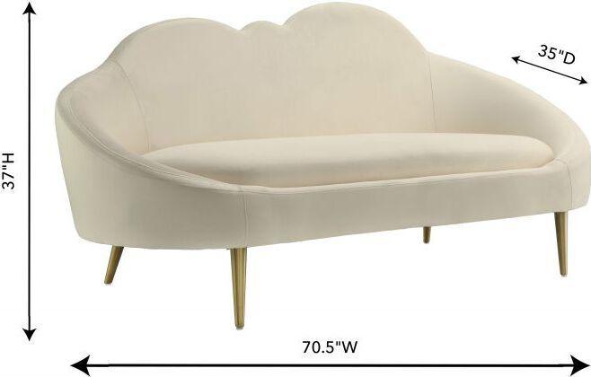 Tov Furniture Loveseats - Cloud Cream Velvet Settee