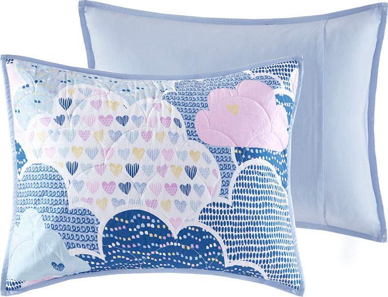 Olliix.com Comforters & Blankets - Cloud Daybed 6 Piece Cotton Reversible Daybed Set Blue