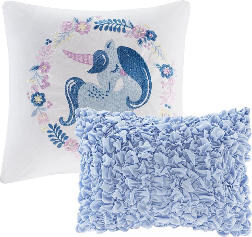 Olliix.com Duvet & Duvet Sets - Cloud Full/Queen Cotton Printed Duvet Cover Set Blue