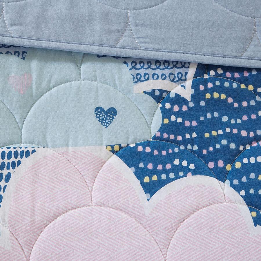 Olliix.com Comforters & Blankets - Cloud Full/Queen Cotton Reversible Coverlet Set Blue