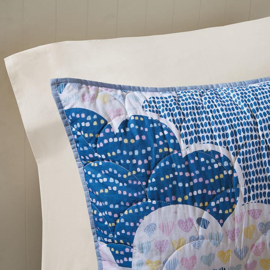 Olliix.com Comforters & Blankets - Cloud Full/Queen Cotton Reversible Coverlet Set Blue