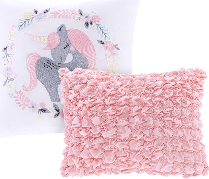 Olliix.com Comforters & Blankets - Cloud Full/Queen Cotton Reversible Coverlet Set Pink
