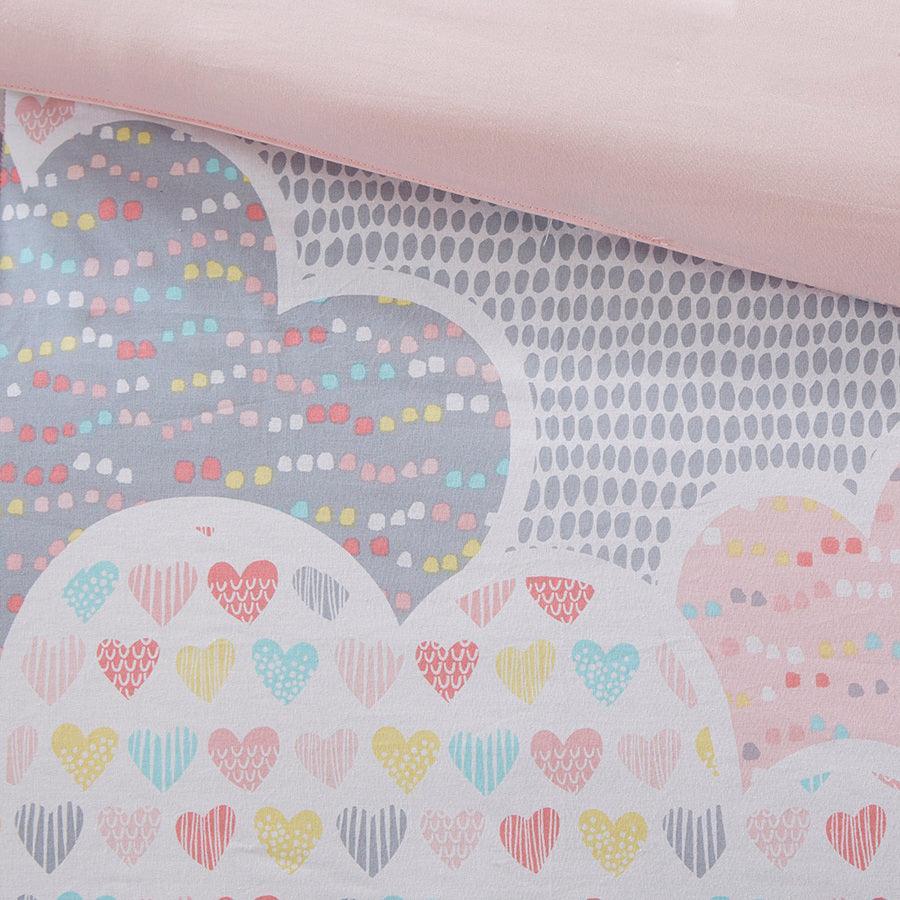 Olliix.com Duvet & Duvet Sets - Cloud Twin Cotton Printed Duvet Cover Set Pink