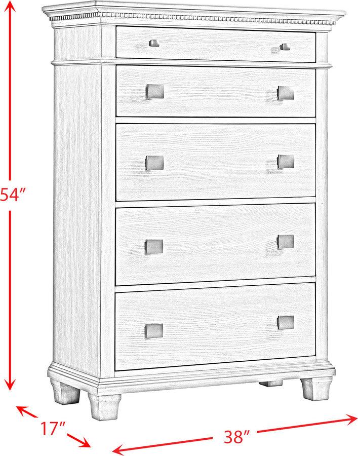 Elements Chest of Drawers - Clovis 5-Drawer Chest in Gray