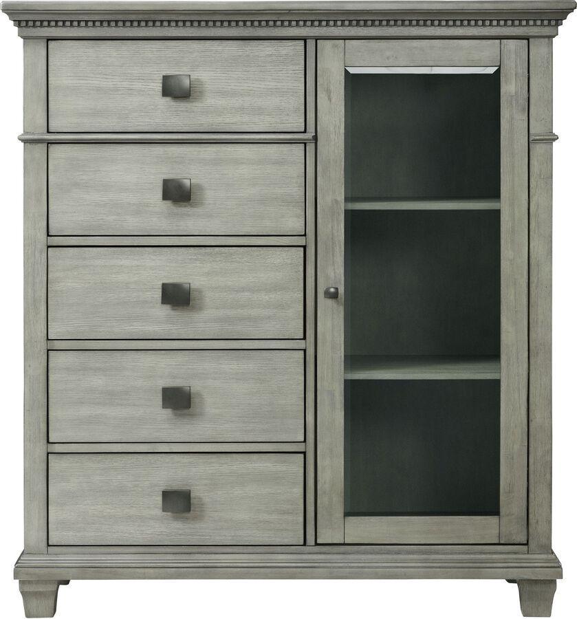 Elements Chest of Drawers - Clovis 5-Drawer Gentlemen's Chest in Grey