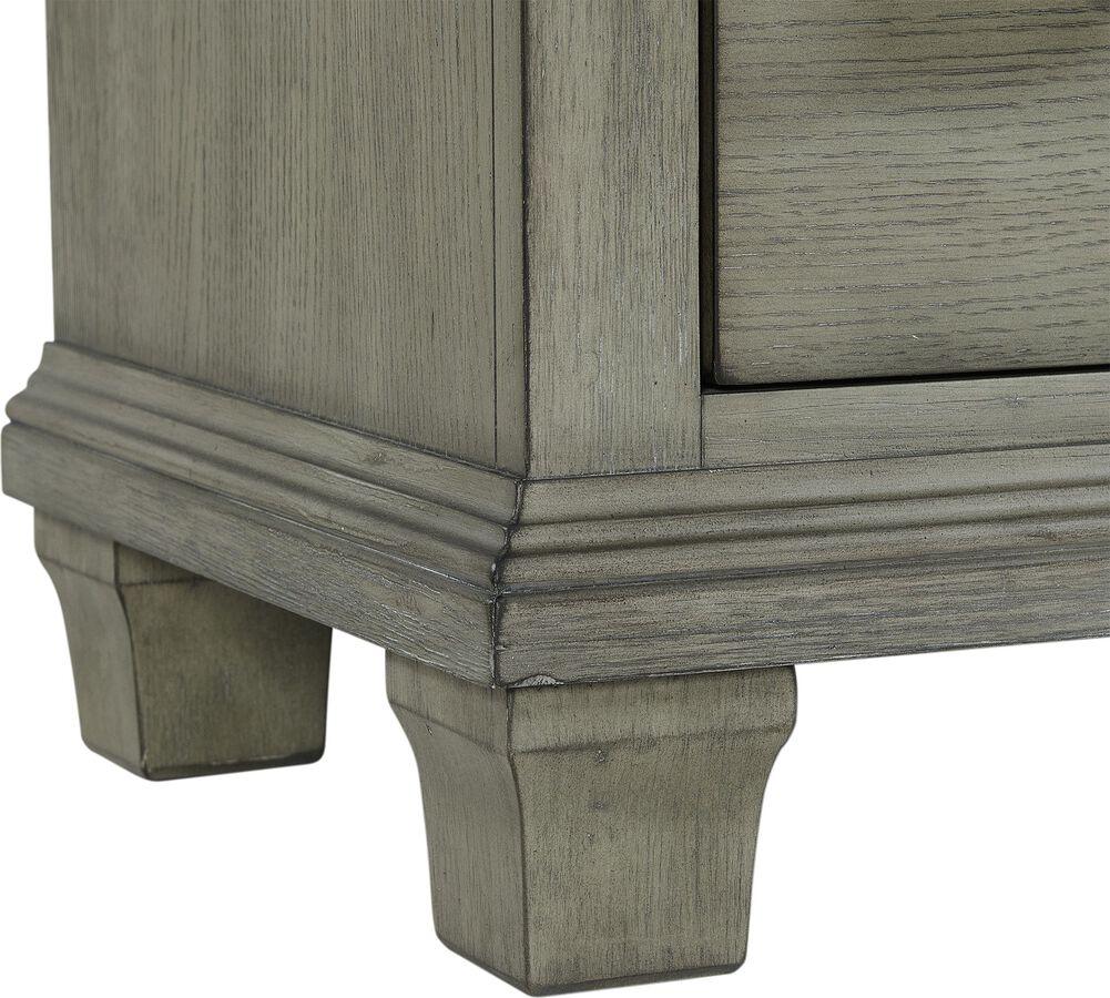 Elements Bedroom Sets - Clovis 7-Drawer Dresser & Mirror in Grey