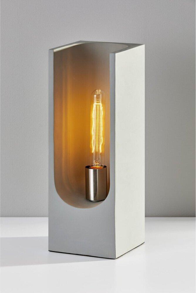 Adesso Table Lamps - Clyde Tall Table Lantern Gray & Brushed Steel