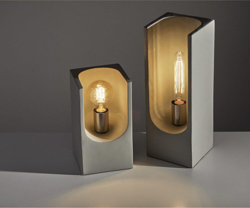 Adesso Table Lamps - Clyde Tall Table Lantern Gray & Brushed Steel