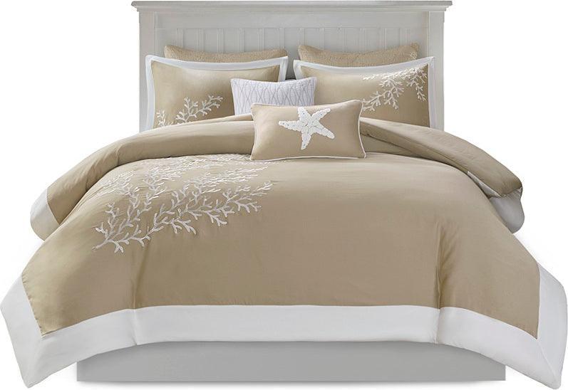 Olliix.com Duvet & Duvet Sets - Coastline Full/Queen 5 Piece Duvet Set Khaki