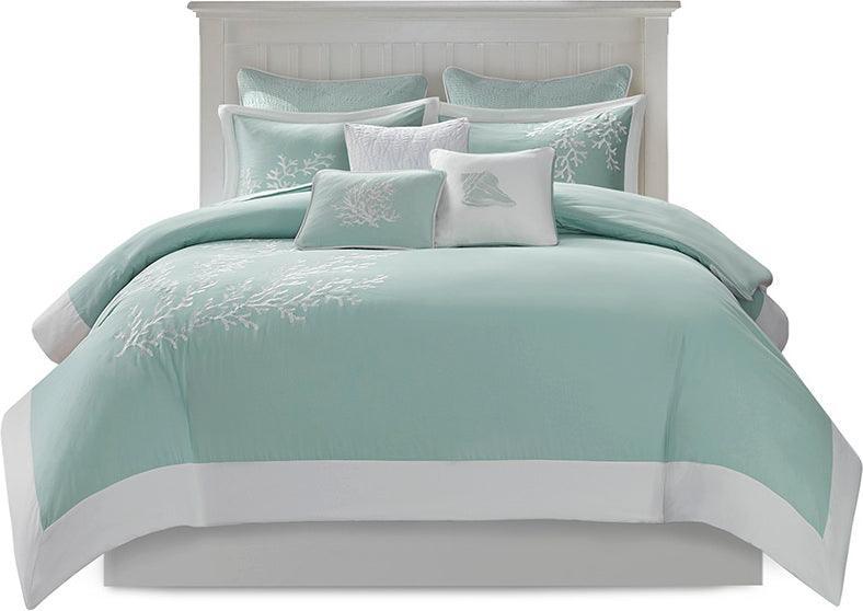 Olliix.com Duvet & Duvet Sets - Coastline Full/Queen Duvet Cover Mini Set Aqua